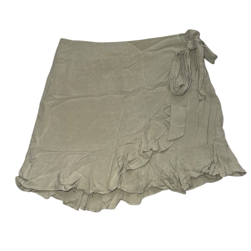 Petal & Pup Olive Green Faux Wrap Skirt Size 8